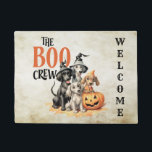 Halloween Scary Boo Dogs Crew Orange Pumpkin Doormat<br><div class="desc">Halloween Party Scary Black Cat Horror Night Doormat. Unique,  beautiful,  stylish design. Easy to be personalised. Font style,  size and colours can be changed. Matching items are available.</div>