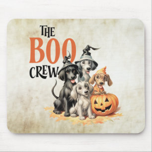 Halloween Scary Boo Dogs Crew Orange Pumpkin Mouse Pad