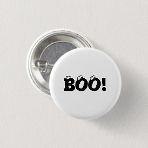 Halloween Scary Boo! eyeballs black white 3 Cm Round Badge
