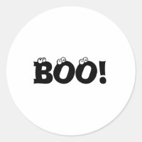 Halloween Scary Boo! eyeballs black white