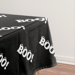 Halloween Scary Boo! eyeballs black white funny Tablecloth