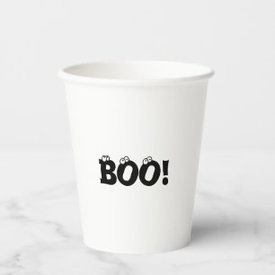 Halloween Scary Boo! eyeballs black & white spooky Paper Cups