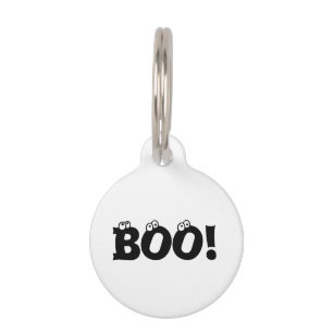 Halloween Scary Boo! eyeballs ghost funny dog Pet Tag