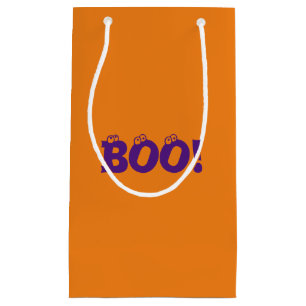 Halloween Scary Boo! eyeballs purple orange treat Small Gift Bag
