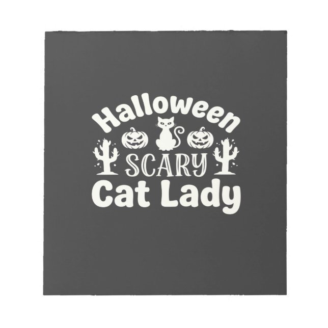 Halloween Scary Cat Lady_1 Notepad (Front)