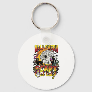 Halloween Scary Cat Lady Grim Reaper Moon Magic Bo Key Ring