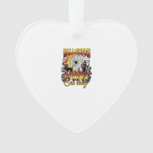 Halloween Scary Cat Lady Grim Reaper Moon Magic Bo Ornament