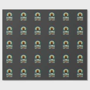 Halloween Scary Cat Lady Haunted House Design_1 Wrapping Paper