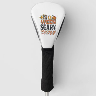 Halloween Scary Cat Lady Vintage Cat Shirt Design_ Golf Head Cover