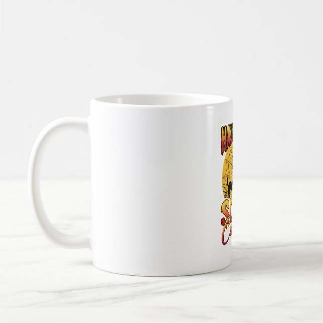 Halloween Scary Cat Lady Witch Spider Web Coffee Mug (Left)