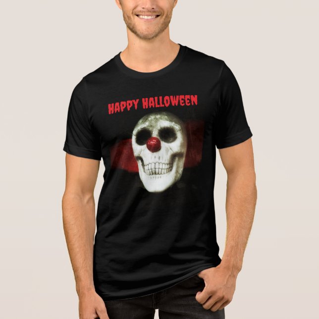  Halloween Scary Clown Skull Tri-Blend Shirt (Front)