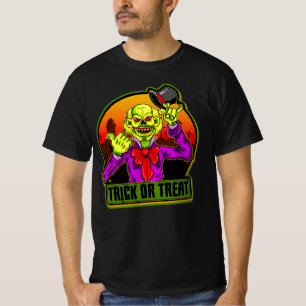 Halloween Scary Clown Trick or Treat T-Shirt