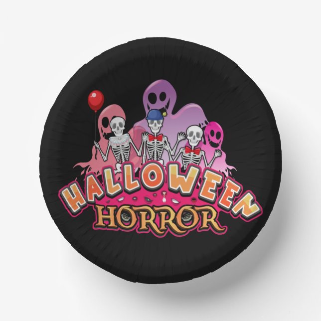 Halloween Scary Clowns Horror   Paper Plate (Front)