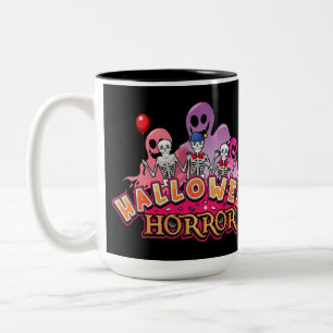 Halloween Scary Clowns Horror     Two-Tone Coffee Mug