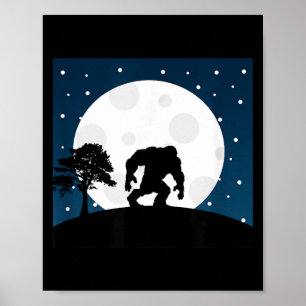 Halloween Scary Costume - Bigfoot On Moon Poster