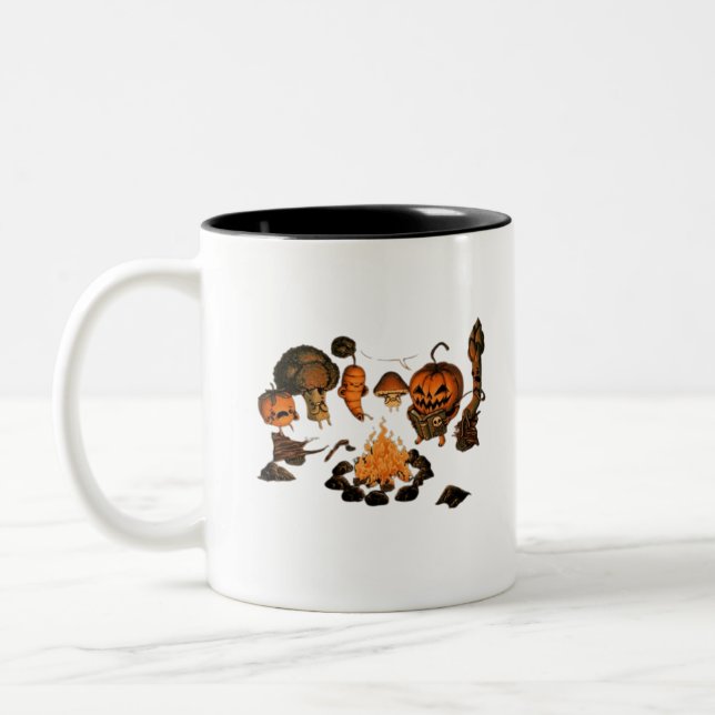Halloween Scary Design Two-Tone Coffee Mug (Left)