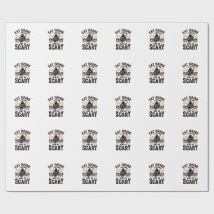 Halloween Scary Eat Drink And Be Scary Grim Reaper Wrapping Paper