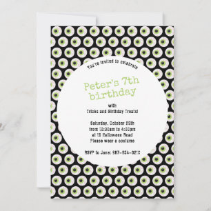 Halloween Scary Eyeball Birthday Invitation