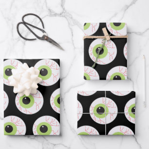 Halloween Scary Eyeball Wrapping Paper Sheet