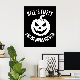Halloween Scary Face Jack-O-Lantern Custom  Poster