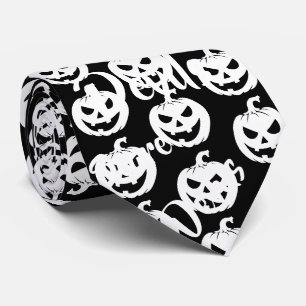 Halloween Scary Face Jack-O-Lantern Custom Tie