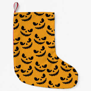 Halloween: scary faces, vintage style. small christmas stocking