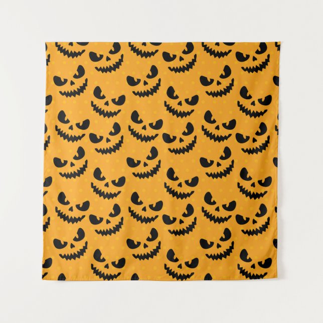 Halloween: scary faces, vintage style. tapestry (Front)