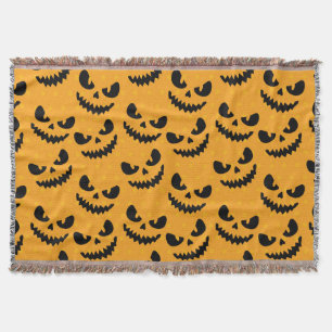 Halloween: scary faces, vintage style. throw blanket