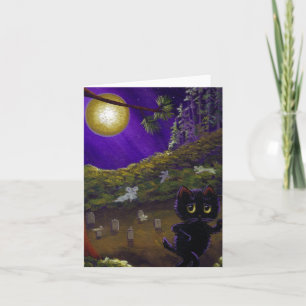 Halloween Scary Funny Cat Ghosts Creationarts Card
