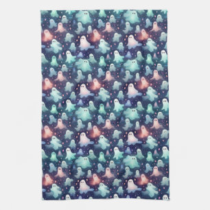 Halloween Scary Ghost and Goblins Tea Towel