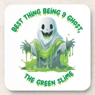 Halloween Scary Ghost Covered In Green Slime Coaster