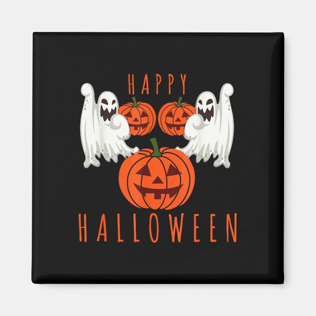 Halloween scary ghost pumpkin  magnet (Front)