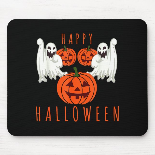 Halloween scary ghost pumpkin  mouse pad (Front)