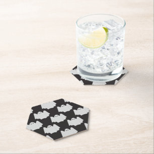 Halloween, Scary Ghost, Trick Or Treat, Boo Paper Coaster