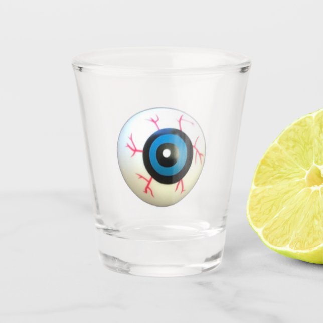 Halloween Scary Ghoul Bloodshot Eyeball Shot glass (Front)