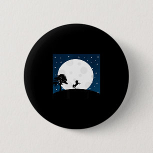 Halloween scary gift - unicorn on moon - animal 6 cm round badge
