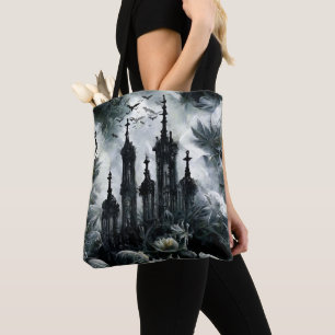 Halloween Scary Gothic Floral Festive Gift Tote Bag