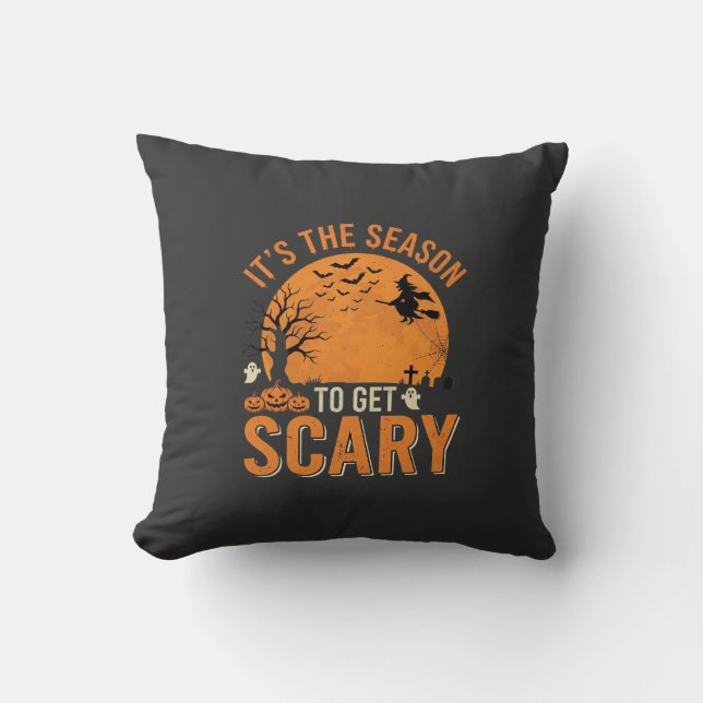 Halloween Scary Haunted Castle Vector Cushion (Front)