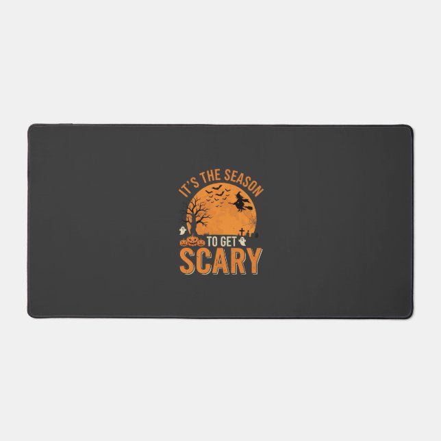 Halloween Scary Haunted Castle Vector Desk Mat (Front)