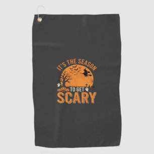 Halloween Scary Haunted Castle Vector Golf Towel