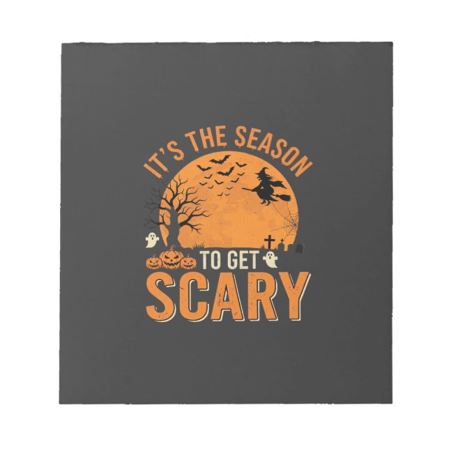 Halloween Scary Haunted Castle Vector Notepad (Front)
