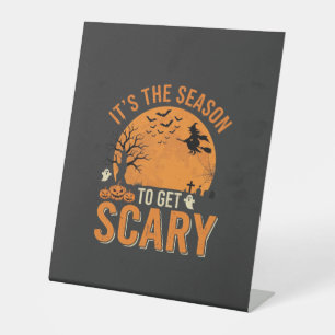 Halloween Scary Haunted Castle Vector Pedestal Sign