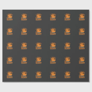 Halloween Scary Haunted Castle Vector Wrapping Paper