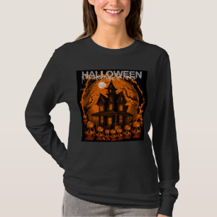 HALLOWEEN SCARY HAUNTED HOUSE SKULLS T-Shirt