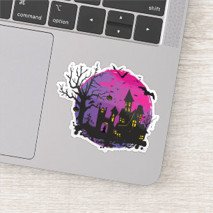 Halloween scary house sticker 