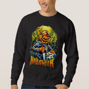 Halloween Scary Jack O Lantern Carving A Skull Sweatshirt