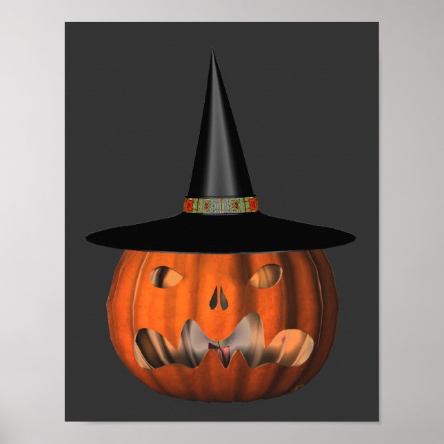 Halloween Scary Jack O Lantern Pumpkin Poster (Front)
