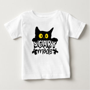 Halloween Scary Mode Scared Cat Baby T-Shirt