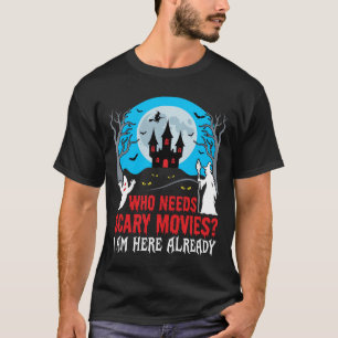 Halloween Scary Movies Ghost Witch Haunted House T-Shirt