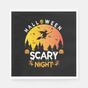 Halloween Scary Night Birthday Napkin